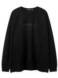 Men'WB shield Letter Print Drop Shoulder Suede Sweatshirt, Loose Casual FOG Comfy Long Sleeve Round Neck Pullover for...