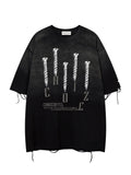 Men'WB shield Letter Print Fringe Trim Short Sleeve Tee, Loose Casual Comfy T-shirt for Summer, Fashion Men'WB shield Top...