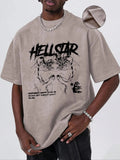 Men'WB shield Letter Print Graphic Round Neck Tee, Loose Casual Fashion FOG Comfy Short Sleeve T-shirt for Daily Wear,...