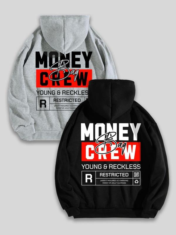 Men'WB shield Letter Print Hoodie, Regular Fit Casual Long Sleeve Hooded Sweatshirt, Men'WB shield Spring & Fall TNF for...