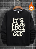 Men'WB shield Letter Print Round Neck Fleece Lined Sweatshirt, Regular Fit Casual Long Sleeve Crew Neck Pullover for Fall...