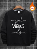 Men'WB shield Letter Print Round Neck Sweatshirt, Regular Fit Casual Fashion Long Sleeve Pullover for Fall & Winter,...