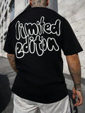 Men'WB shield Letter Print Round Neck Tee Summer TNF, Regular Fit Crewneck Streetwear Tshirt, Casual Simple FOG...