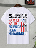Men'WB shield Letter Print Round Neck Tee, Casual Comfy Short Sleeve T-shirt for Summer, Men'WB shield Top for Daily...