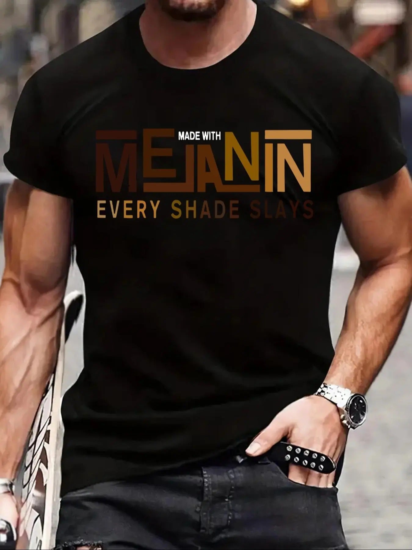 Men'WB shield Letter Print Round Neck Tee, Casual Short Sleeve Crew Neck T-Shirt for Summer, Comfy Breathable Men'WB...