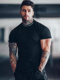 Men'WB shield Letter Print Round Neck Tee, Loose Casual Fashion Short Sleeve T-shirt for Summer, Men'WB shield Top for...