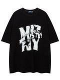 Men'WB shield Letter Print Round Neck Tee, Loose Casual Fashion Short Sleeve T-shirt for Summer, Men'WB shield Top for...