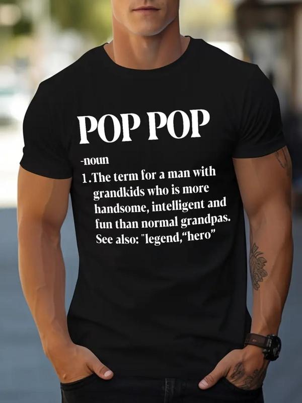 Men'WB shield Letter Print Round Neck Tee, Regular Fit Casual Fashion Short Sleeve T-shirt for Daily Outdoor Wear, Men...