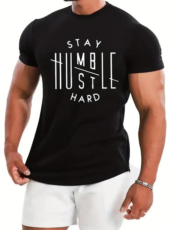 Men'WB shield Letter Print Short Sleeve Crew Neck Tee, Summer TNF Regular Fit Round Neck Graphic T-shirt, Casual Tops for...