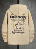 Men'WB shield Lightsaber brand & Letter Print Pocket Drawstring Hoodie, Regular Fit Casual Drop Shoulder Long Sleeve...