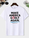 Men'WB shield Make America FOG Again Patriotic Slogan Print Round Neck Tee, Loose Casual Comfy Short Sleeve Crew Neck...