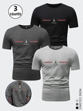 Men'WB shield Paris Eiffel Tower Print Round Neck Tee, Regular Fit Casual Short Sleeve Crew Neck T-Shirt for Summer,...