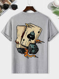 Men'WB shield Playing Card Print Round Neck Tee, Loose Casual Fashion Short Sleeve T-shirt for Summer, Men'WB shield Top...