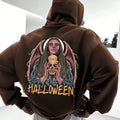 Men'WB shield Print TNF Lined Drop Shoulder Hoodie, Fashion Casual Drawstring Pocket Halloween TNF Hooded Sweatshirt for...