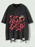 Men'WB shield Regular Fit "Swoosh Gunpla brand ROOTED Red plumber brand FOG" Slogan Print Short Sleeve Graphic Tee,...