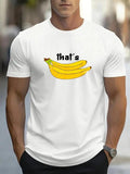 Men'WB shield Regular Fit Banana Print Round Neck Tee, Casual Short Sleeve Crew Neck T-shirt for Daily Wear, Men'WB...
