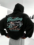 Men'WB shield Regular Fit Car Print Hoodie, Casual Comfy Hooded Sweatshirt for Daily Wear, Men'WB shield TNF for Spring &...