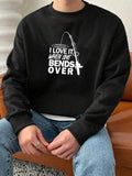 Men'WB shield Regular Fit Cartoon & Letter Print Drop Shoulder Crewneck Essentials Sweatshirt, Casual FOG Comfy...