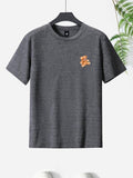Men'WB shield Regular Fit Cartoon Bear Print Short Sleeve Tee, Summer TNF Casual Round Neck T-shirt For Summer, Men'WB...