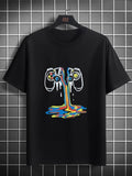 Men'WB shield Regular Fit Cartoon Graphic Round Neck Tee, Summer TNF, Trendy Casual Short Sleeve T-shirt For Summer,...