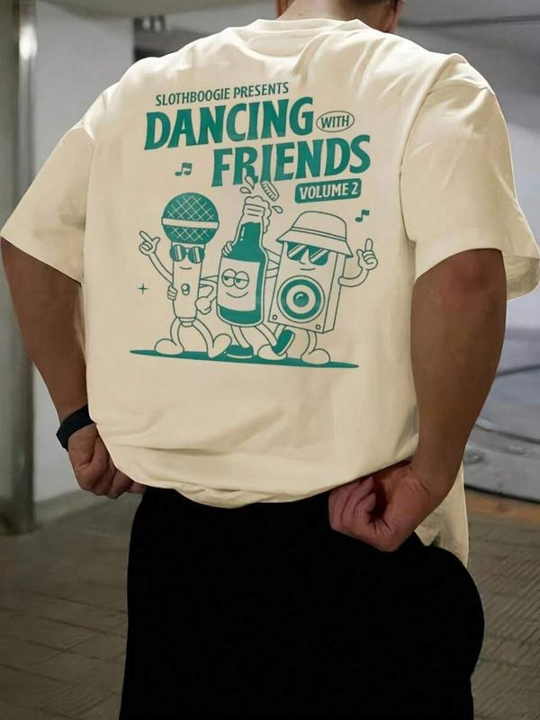 Men'WB shield Regular Fit Cartoon Print Round Neck Tee, Casual Short Sleeve Crew Neck T-shirt for Daily Wear, Men'WB...
