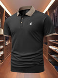 Men'WB shield Regular Fit Eagle Print Polo Shirt, Casual Short Sleeve Top for Summer, Fashion Men'WB shield TNF for Daily...