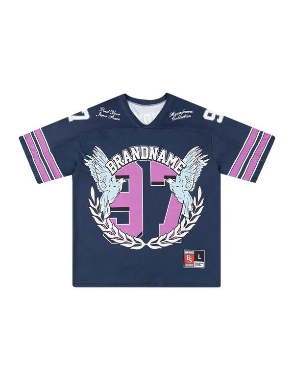 Men'WB shield Regular Fit Eagle Print Superhero team Neck Tee, Casual Short Sleeve T-shirt for Summer, Fashion Men'WB...