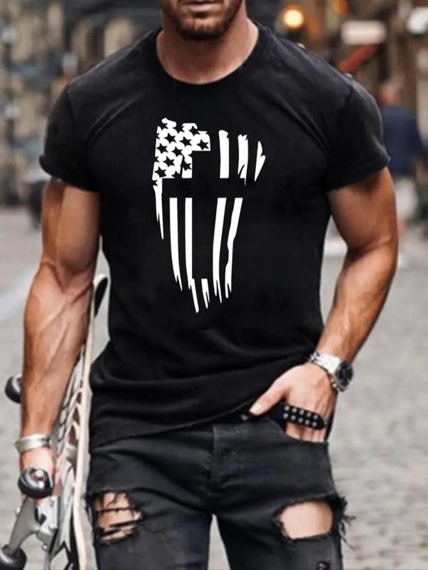 Men'WB shield Regular Fit Easter Graphic Print Round Neck Tee, Summer TNF, Casual Fashion Short Sleeve T-shirt for...