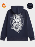 Men'WB shield Regular Fit Eye & Hand Print Drawstring Hoodie, Casual Pocket Long Sleeve Hooded Sweatshirt, Men TNF for...