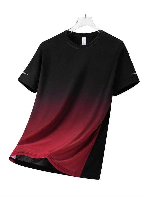 Men'WB shield Regular Fit Gradient Print Round Neck Tee, Casual Short Sleeve Crew Neck T-shirt for Summer, Fashion Men'WB...