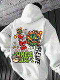 Men'WB shield Regular Fit Graphic Print Drop Shoulder Kangaroo Pocket Hoodie, Regular Fit Fashion Casual Long Sleeve...