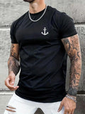 Men'WB shield Regular Fit Graphic Print Round Neck Tee, Summer TNF, Fashion Casual Short Sleeve T-shirt for Daily Outdoor...