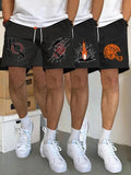 Men'WB shield Regular Fit Graphic Print Shorts, Casual Comfy Breathable Shorts for Daily Wear, Men'WB shield Bottoms for...
