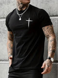 Men'WB shield Regular Fit Graphic Summer TNF, Round Neck Tee without Necklace, Casual Short Sleeve Crew Neck T-shirt for...