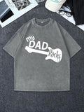 Men'WB shield Regular Fit Guitar & Letter Print Round Neck Tee, Casual Short Sleeve Crew Neck T-shirt for Summer, Fashion...