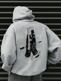 Men'WB shield Regular Fit Hand Print Hoodie, Casual Comfy Long Sleeve Hooded Sweatshirt for Spring & Fall, Fashion Men'WB...