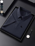 Men'WB shield Regular Fit Horse Print Polo Shirt, Casual Short Sleeve Half Zip Up Collared Top for Summer, Fashion Men'WB...
