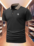 Men'WB shield Regular Fit Horse Print Polo Shirt, Casual Short Sleeve Top for Summer, Fashion Men'WB shield TNF for Daily...