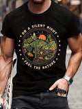 Men'WB shield Regular Fit Letter & Cactus Print Round Neck Tee, Crew Neck Short Sleeve T-Shirt for Men, Casual Comfy...