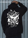 Men'WB shield Regular Fit Letter & Graphic Print Drawstring Hoodie, Casual Comfy Pocket Pullover Hooded Sweatshirt for...