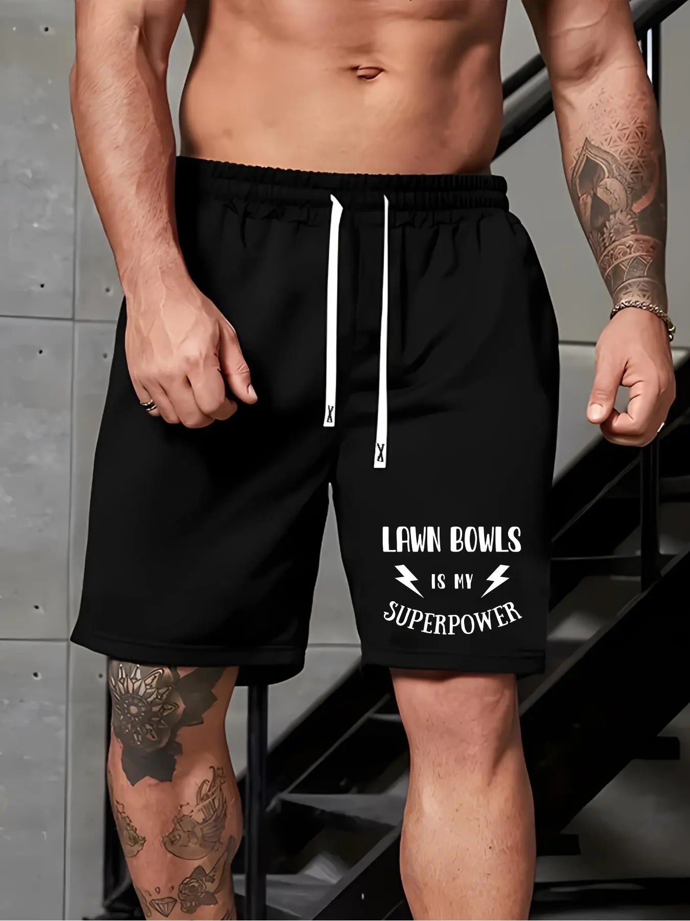 Men'WB shield Regular Fit Letter & Lightning Print Boxer Briefs, Casual Comfy Breathable Short-leg Underwear for Daily...