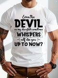 Men'WB shield Regular Fit Letter & Slogan Graphic Round Neck Tee, Casual Short Sleeve Crew Neck T-Shirt for Summer, Comfy...