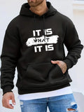 Men'WB shield Regular Fit Letter Print Drawstring Hoodie, Casual Pocket Hooded Sweatshirt for Fall & Winter, Men'WB...