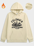 Men'WB shield Regular Fit Letter Print Drawstring Pocket Hoodie, Casual Long Sleeve Hooded Sweatshirt for Fall & Winter,...
