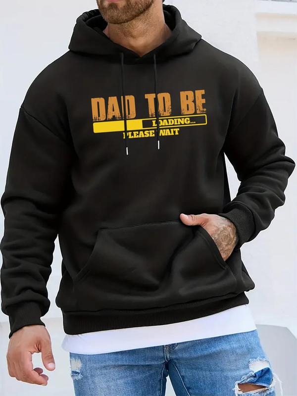 Men'WB shield Regular Fit Letter Print Drop Shoulder Hoodie, Fashion Casual Drawstring Pocket Hooded Sweatshirt for Daily...