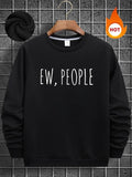 Men'WB shield Regular Fit Letter Print Drop Shoulder Sweatshirt, Casual FOG Comfy Long Sleeve Round Neck Pullover for...