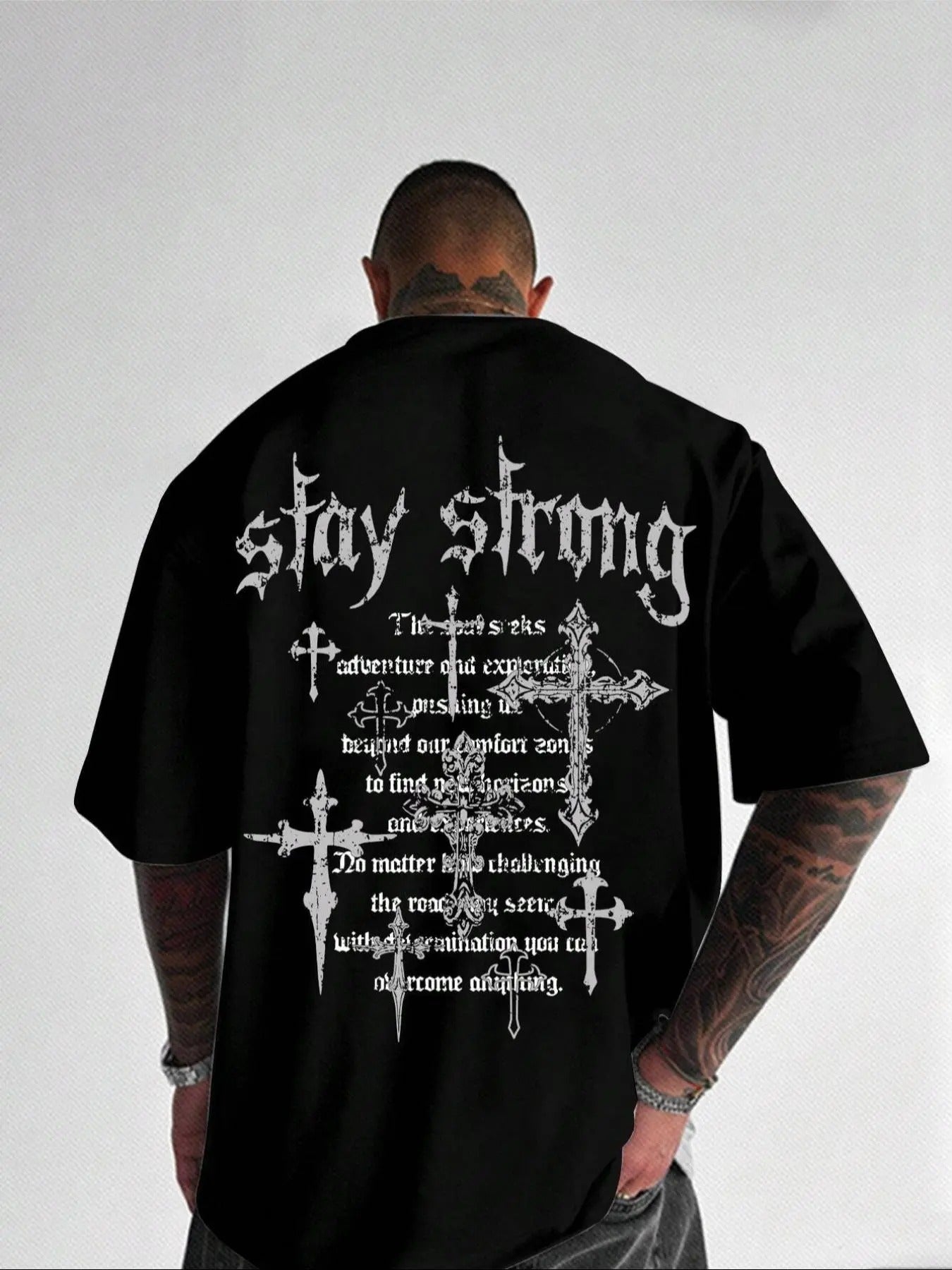 Men'WB shield Regular Fit Letter Print Drop Shoulder Tee, Casual FOG Comfortable Half Sleeve Round Neck T-Shirt for Daily...