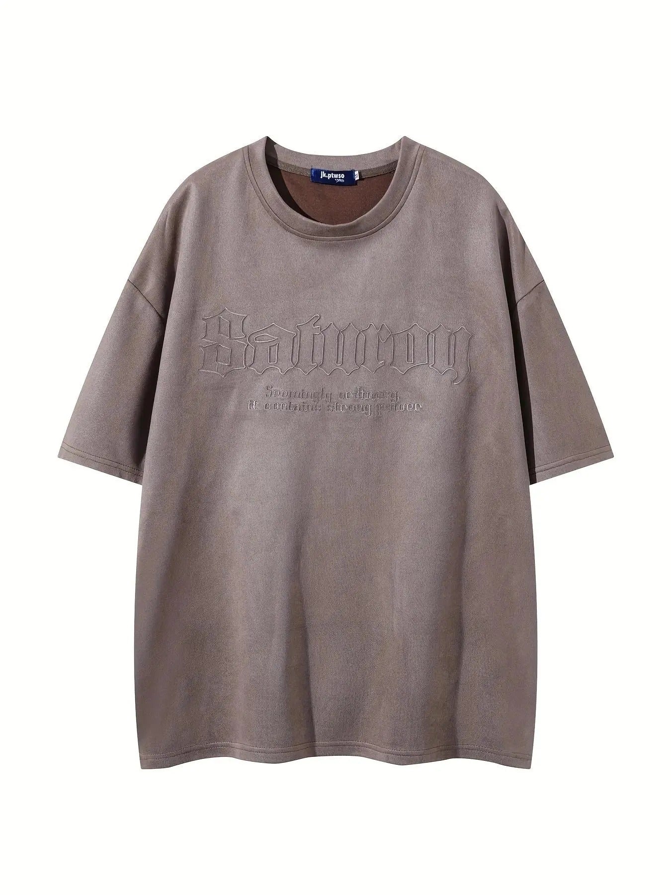 Men'WB shield Regular Fit Letter Print Drop Shoulder Tee, Casual Short Sleeve Round Neck T-Shirt for Summer, Fashion...