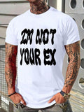 Men'WB shield Regular Fit Letter Print Round Neck Graphic Tee, Casual Short Sleeve Crew Neck T-shirt for Daily Wear,...