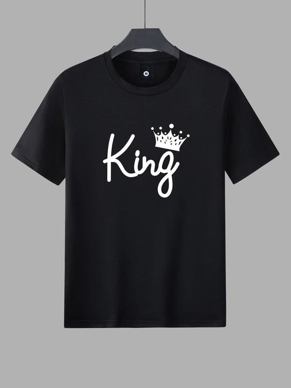 Men'WB shield Regular Fit Letter Print Round Neck Short Sleeve Tee, Casual Graphic Printed T-Shirt for Summer Outdoor,...